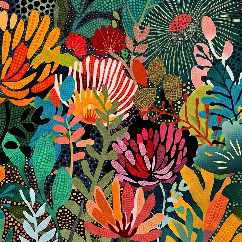 Arte Dottata Floreale Vibrante yayoi kusama quadro moderno su tela