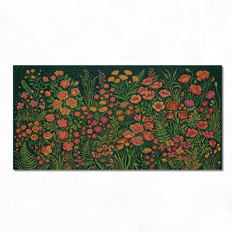 Lebendiger Blumengarten yayoi kusama modernes wandbild