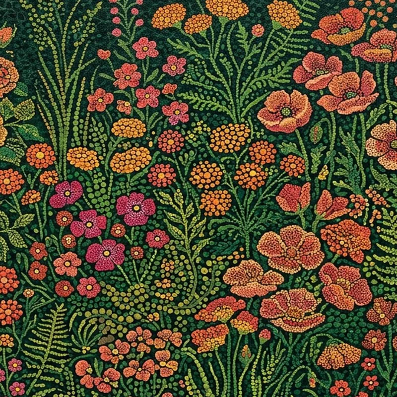 Lebendiger Blumengarten yayoi kusama modernes wandbild