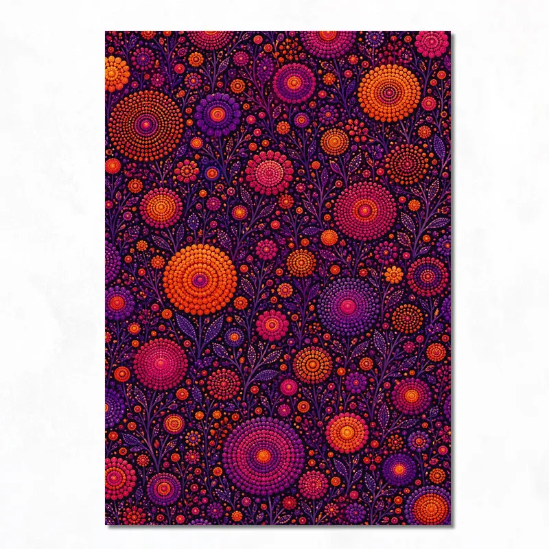 Yayoi kusama leinwanddruck ausdrucksvolle mandala-blüte
