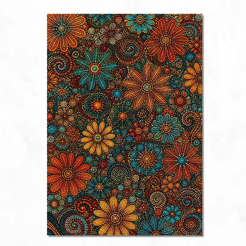 Mandala Florale Vibrante yayoi kusama stampa su tela