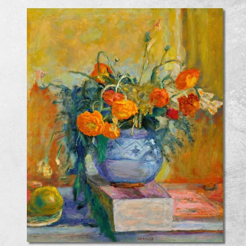 Ranuncoli In Vaso Blu Pierre Bonnard quadro stampa su tela