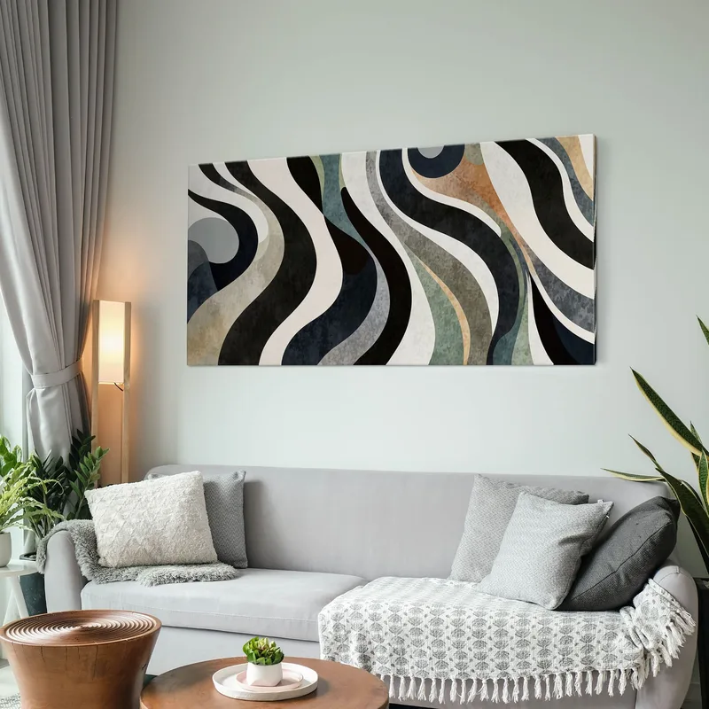 Abstract Shapes Painting Fluid Composition Of Shapes And Colors