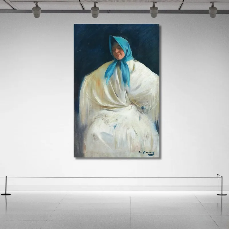 Chula Avec Foulard Bleu Ramón Casas