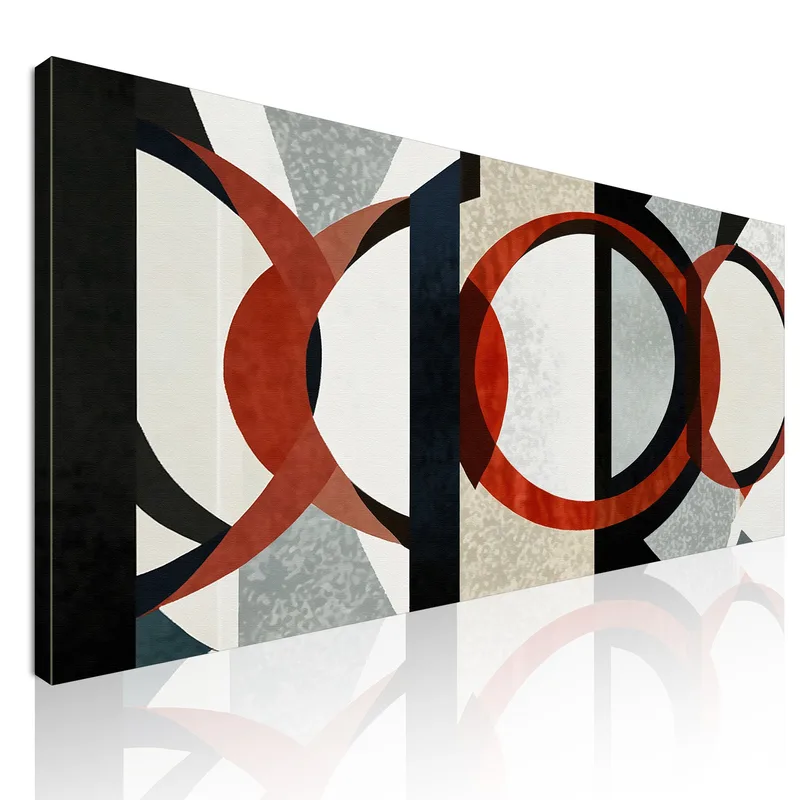 Framework Of Abstract Shapes Intertwining Lines And Circles canvas print