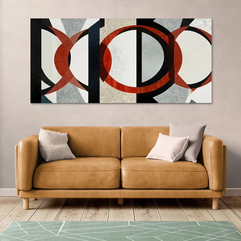 Framework Of Abstract Shapes Intertwining Lines And Circles