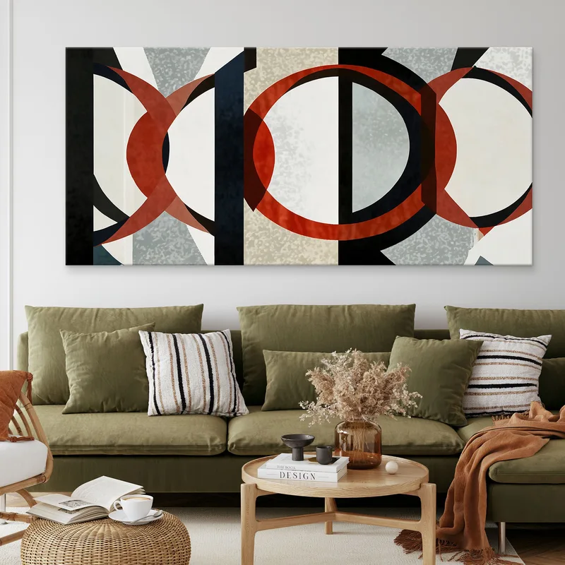 Framework Of Abstract Shapes Intertwining Lines And Circles
