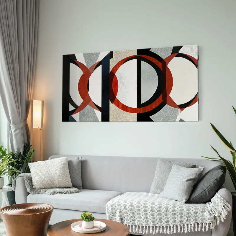 Framework Of Abstract Shapes Intertwining Lines And Circles