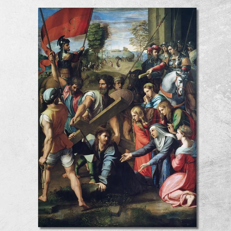 Cristo Cade Sulla Via Del Calvario Raffaello Sanzio quadro stampa su tela