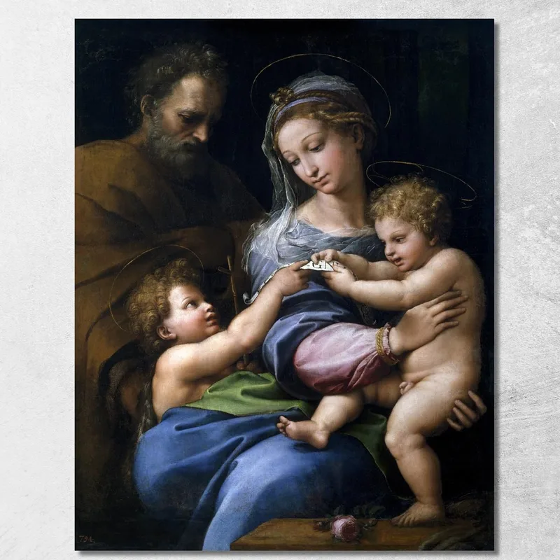 Madonna Della Rosa Raffaello Sanzio quadro stampa su tela