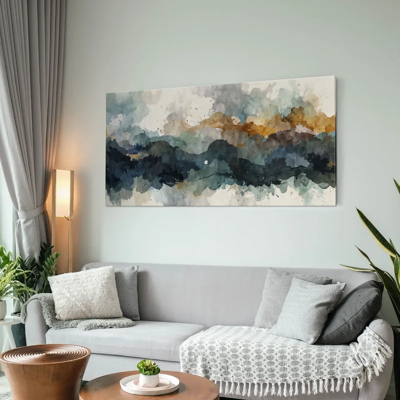 Peinture De Formes Abstraites Nuances De Montagne Abstraites