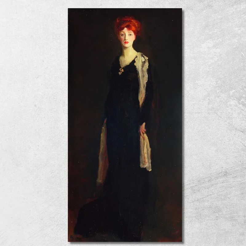 Dama De Negro Con Bufanda Española O De Negro Con Bufanda Robert Henri