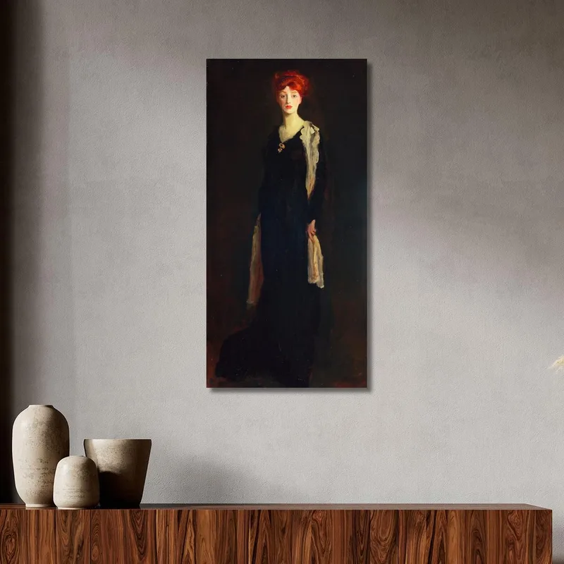 Dama De Negro Con Bufanda Española O De Negro Con Bufanda Robert Henri