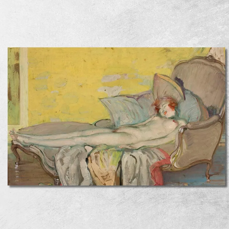 Nudo Di Ragazza Sul Divano Tadeusz Makowski quadro stampa su tela