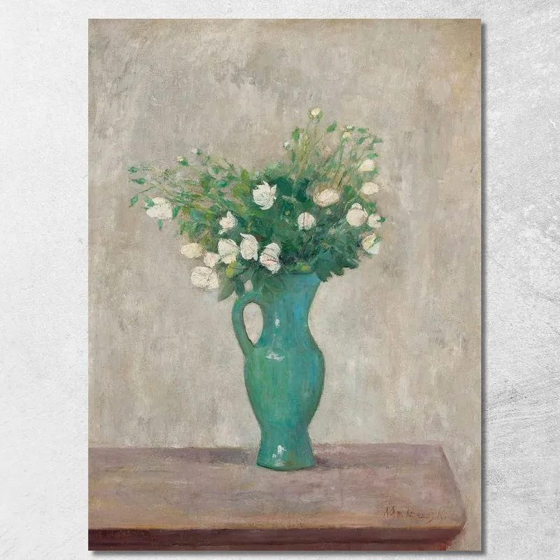 Bouquet In Un Vaso Verde Tadeusz Makowski quadro stampa su tela