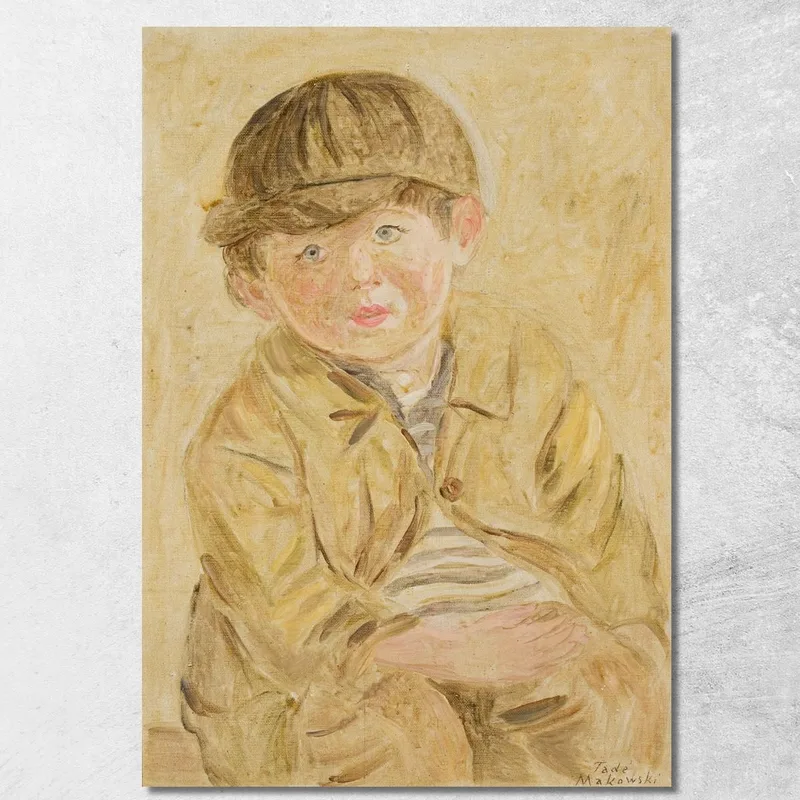 Ragazzo Con Berretto Con Visiera Tadeusz Makowski quadro stampa su tela