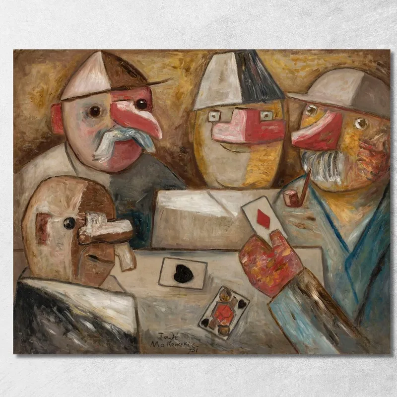 Partita A Carte Tadeusz Makowski quadro stampa su tela