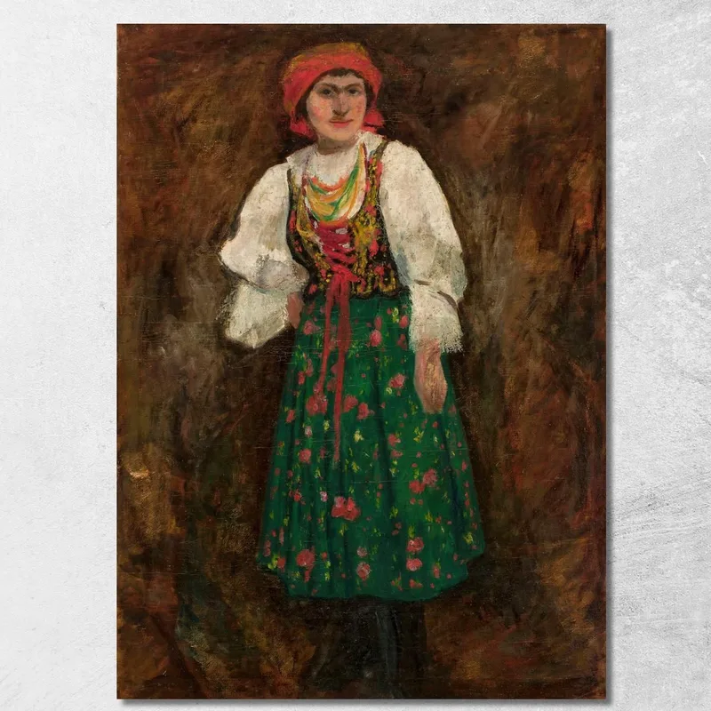 Donna In Costume Tradizionale Di Cracovia Tadeusz Makowski quadro stampa su tela