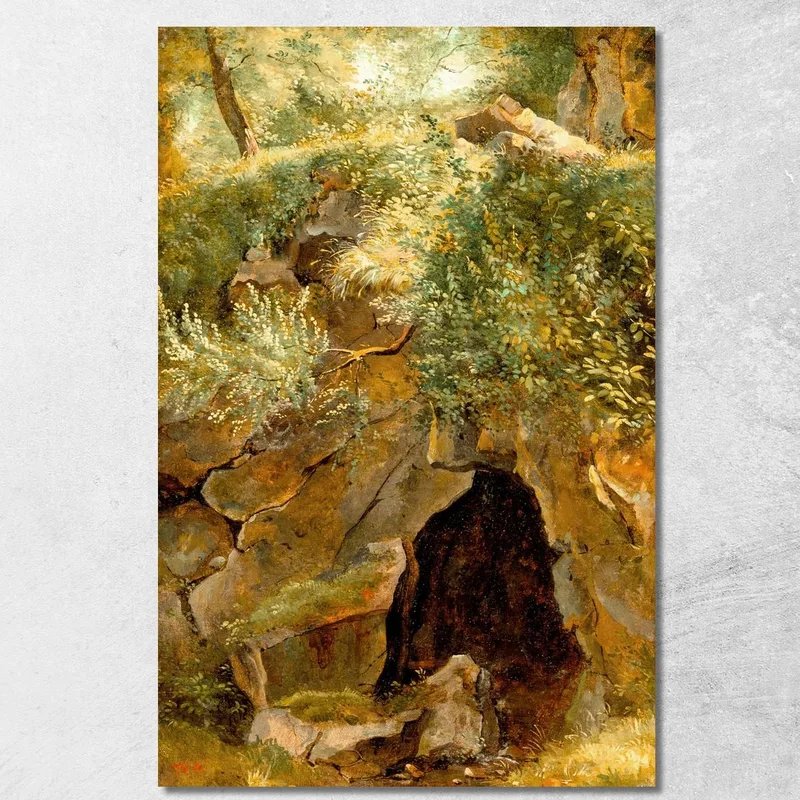 The Cave Théodore Rousseau canvas print