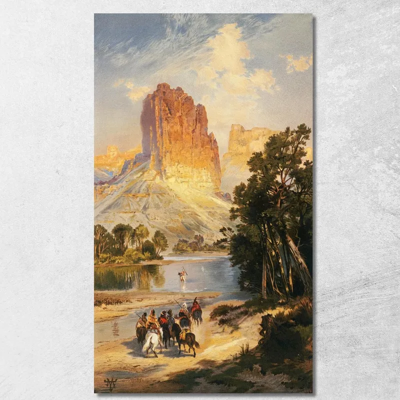 Scogliere Del Fiume Colorado Superiore Territorio Del Wyoming Thomas Moran quadro stampa su tela