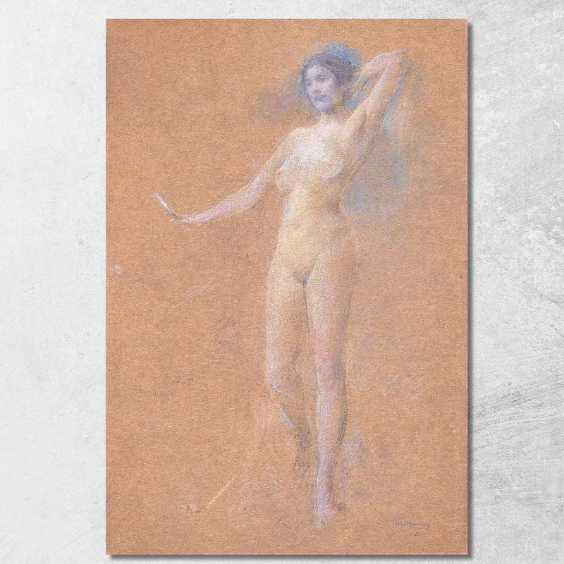 Standing Nude Figure Of A Girl Thomas Wilmer Dewing canvas print