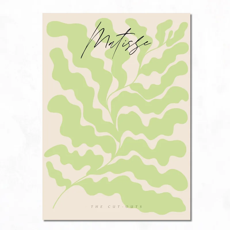 Découpe de Feuille Verte tableau moderne