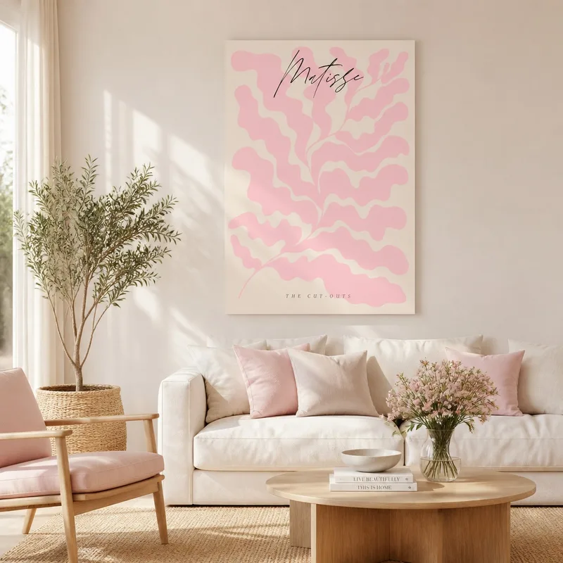 Fine art print pink leaf silhouette