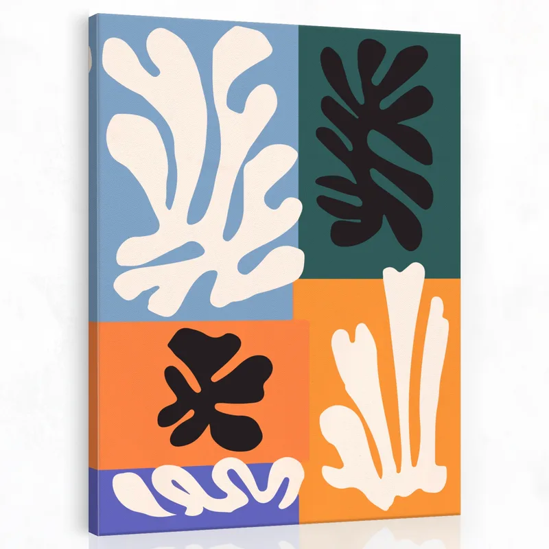 Abstract Leaf Patterns modern canvas