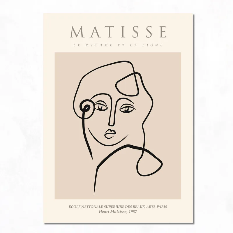 Canvas print matisse line art portrait