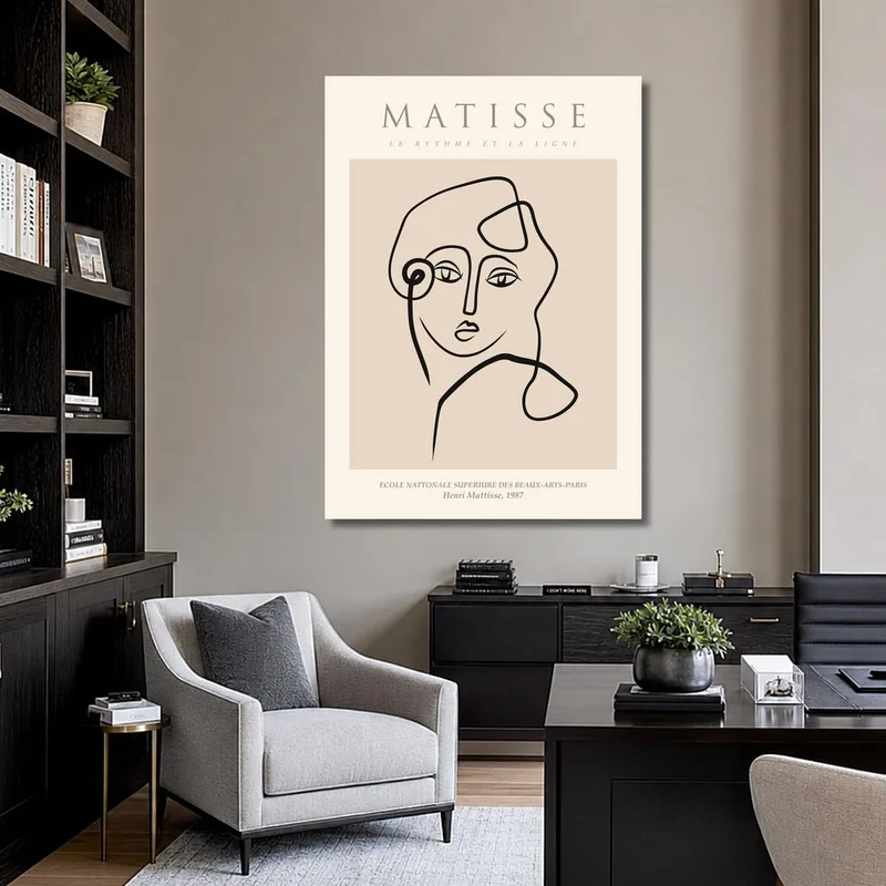 Canvas print matisse line art portrait