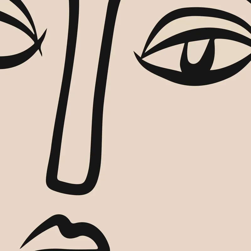 Canvas print matisse line art portrait