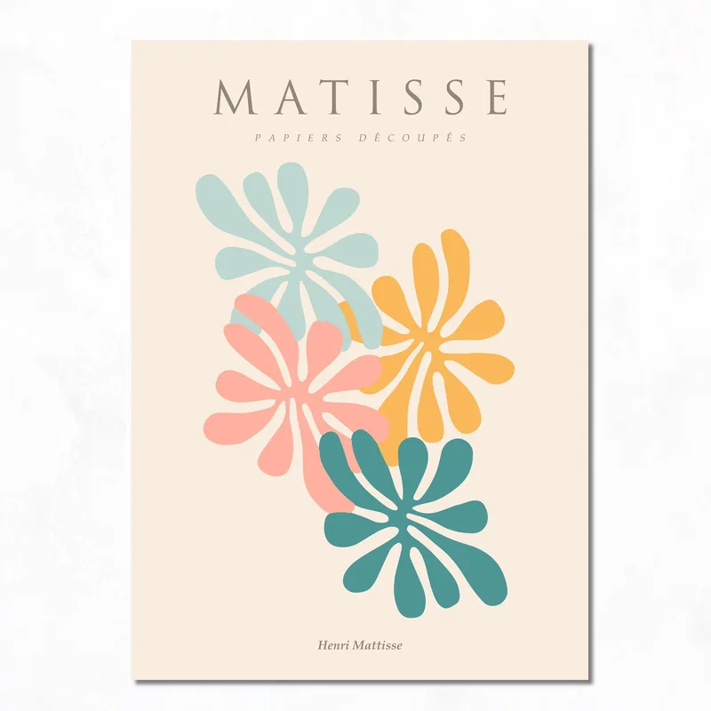 Canvas wall art abstract floral shapes