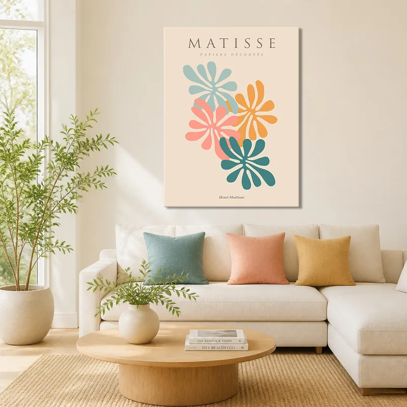 Canvas wall art abstract floral shapes