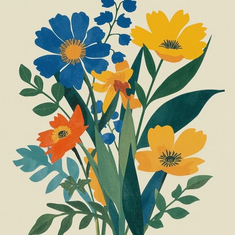 Stampa su canvas composizione floreale colorata