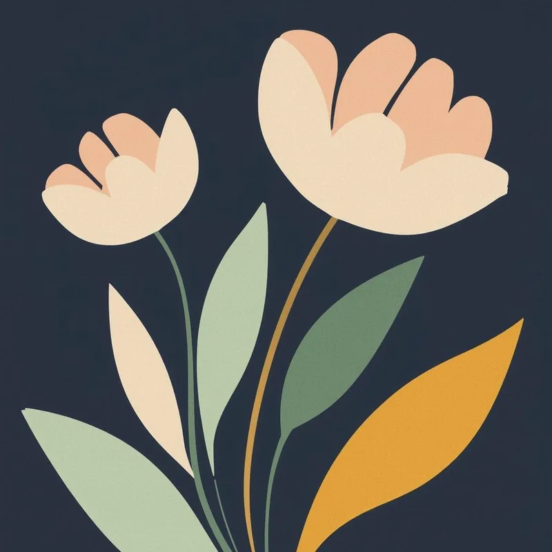 Floral Paper Cut Design modern canvas