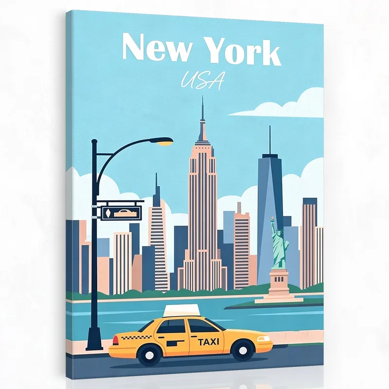 Toile artistique silhouette de la ville de new york