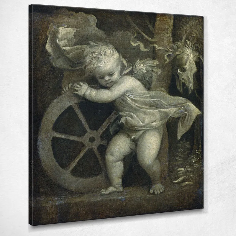 Amor Mit Dem Rad Der Zeit Titian Tiziano Vecellio drucken auf leinwand