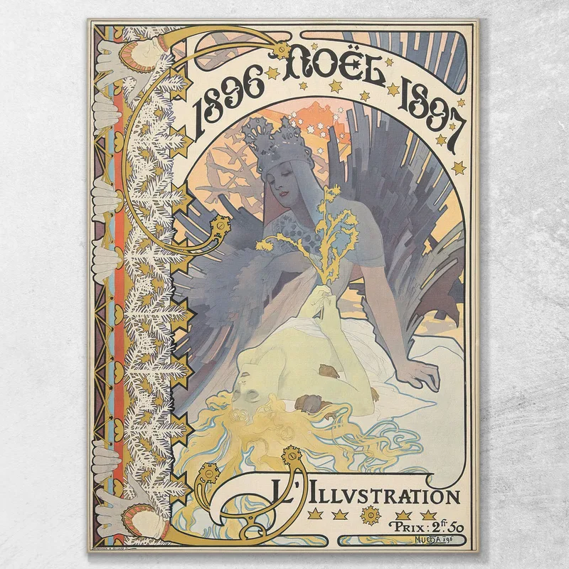L'Ilustración Navidad 1896 Alphonse Mucha