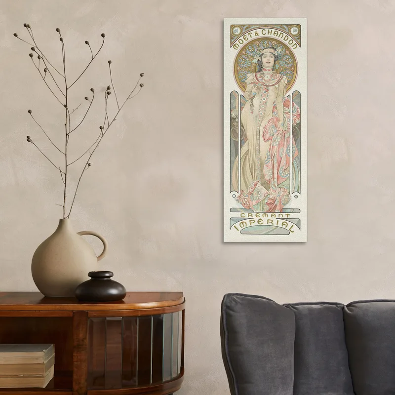 Moët E Chandon Secco Imperiale Alphonse Mucha quadro stampa su tela