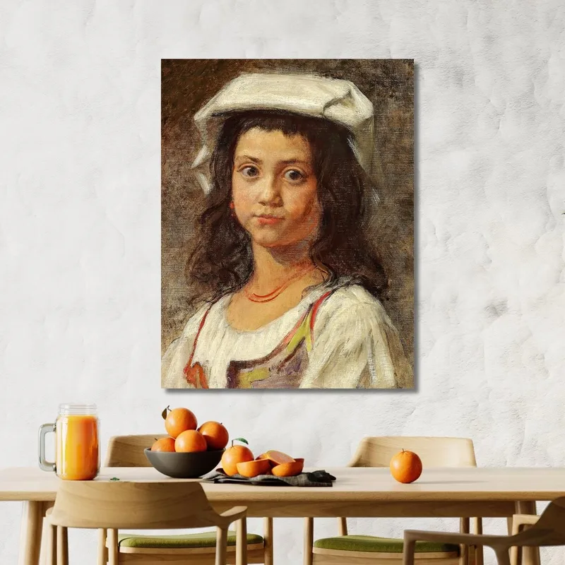 Eine Junge Italienerin Mit Weißem Kopftuch Wilhelm Marstrand