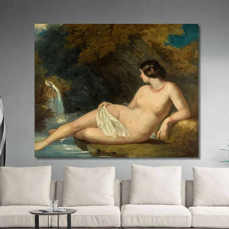 Nudo Femminile Sdraiato Vicino A Una Cascata William Etty