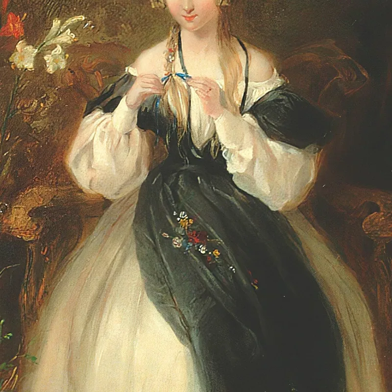 Una Giovane Donna Che Intreccia I Capelli William Powell Frith
