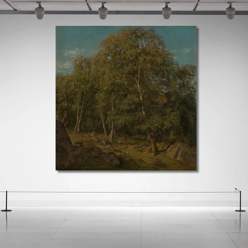 Forest Scene. Skogsfjord Mandal Amaldus Nielsen