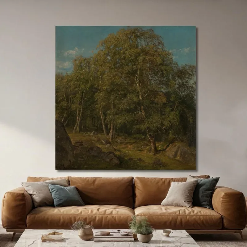 Forest Scene. Skogsfjord Mandal Amaldus Nielsen