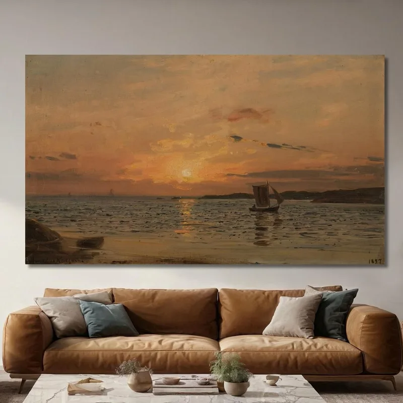 Coucher De Soleil Aux Îles Hvaler Amaldus Nielsen