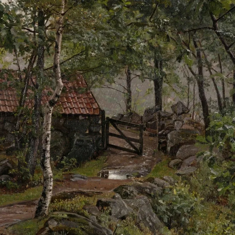 Bajo Los Árboles En Hoven Cerca De Mandal Amaldus Nielsen