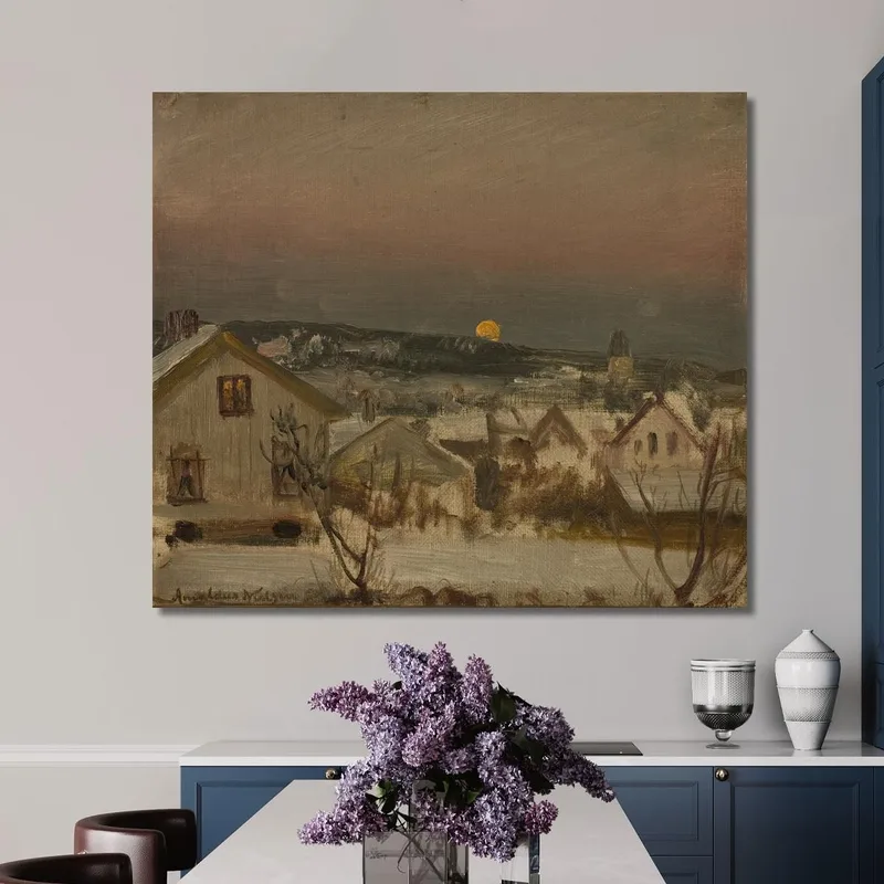Winterabend Vom Atelierfenster Aus Amaldus Nielsen