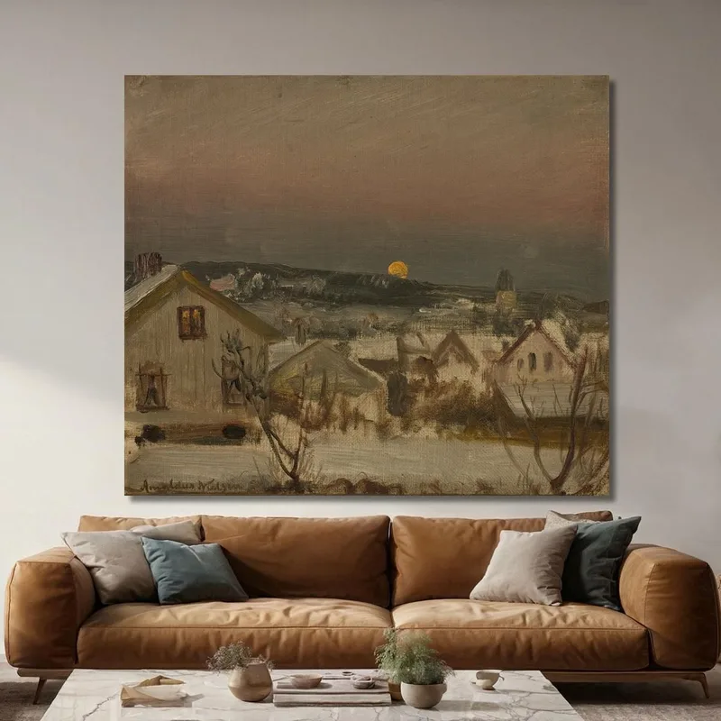 Winterabend Vom Atelierfenster Aus Amaldus Nielsen