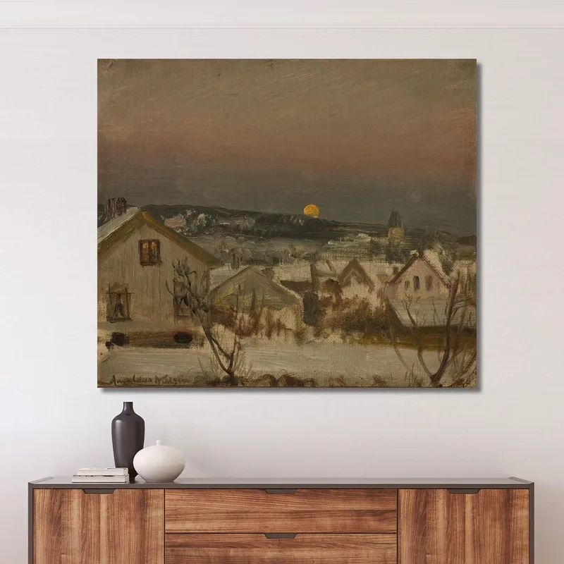 Winterabend Vom Atelierfenster Aus Amaldus Nielsen