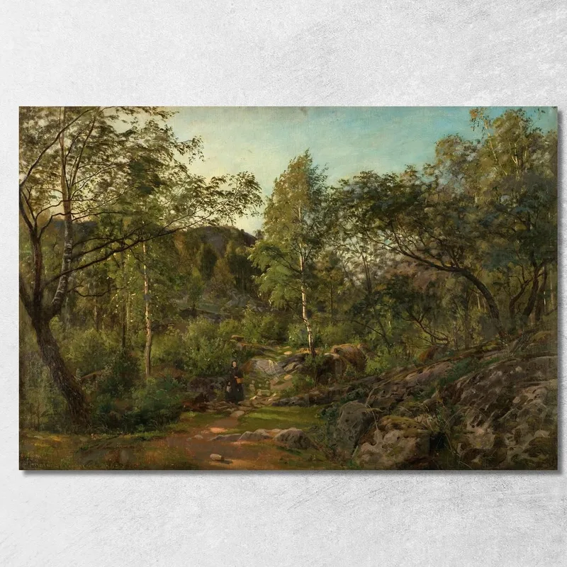 Ulvegildeskogen Mandal Amaldus Nielsen quadro stampa su tela